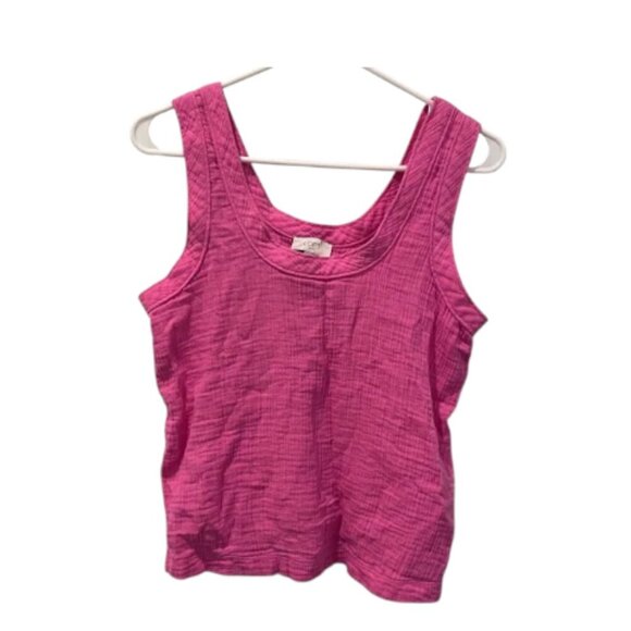LOFT Tops - LOFT Hot Pink Tank Top Y2K Barbie Spring Summer 90s Retro Coquette Cottagecore